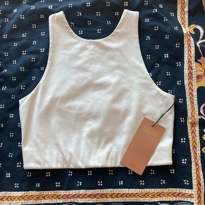 Girlfriend Collective Ivory White Paloma Racerback Sports Bra